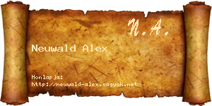 Neuwald Alex névjegykártya